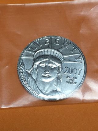 2007 1/10 Oz Platinum American Eagle - Brilliant Uncirculated Statue Of Liberty photo
