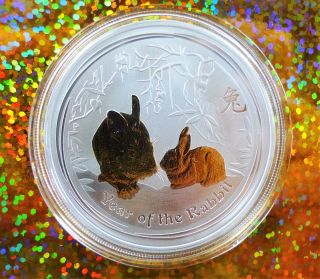 Australia 2011 - $1 - Year Of The Rabbit - Gilded Gold - Troy Ounce Bu photo