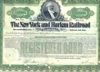 York & Harlem Railroad Company Bond Certificate Stock Central Hudson photo