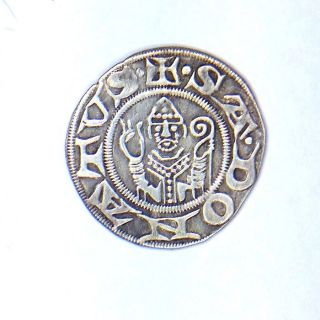 Silver Grosso With St Donatus Arezzo Republic (1250 - 1350) photo