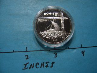 1988 Palladium Kon - Tiki 1 Ounce 999 Pure $50 Samoa Coin Sharp Only 1 On Ebay 1 photo