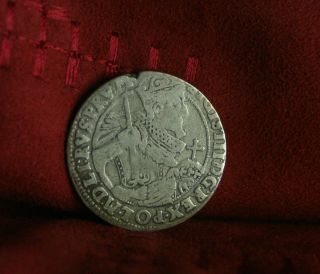 1624 Poland Ort 18 Groszy 1/4 Thaler Silver World Coin Polish Sigismund Iii photo