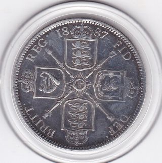 1887 Queen Victoria Florin (2/ -) Silver (92.  5) Coin photo