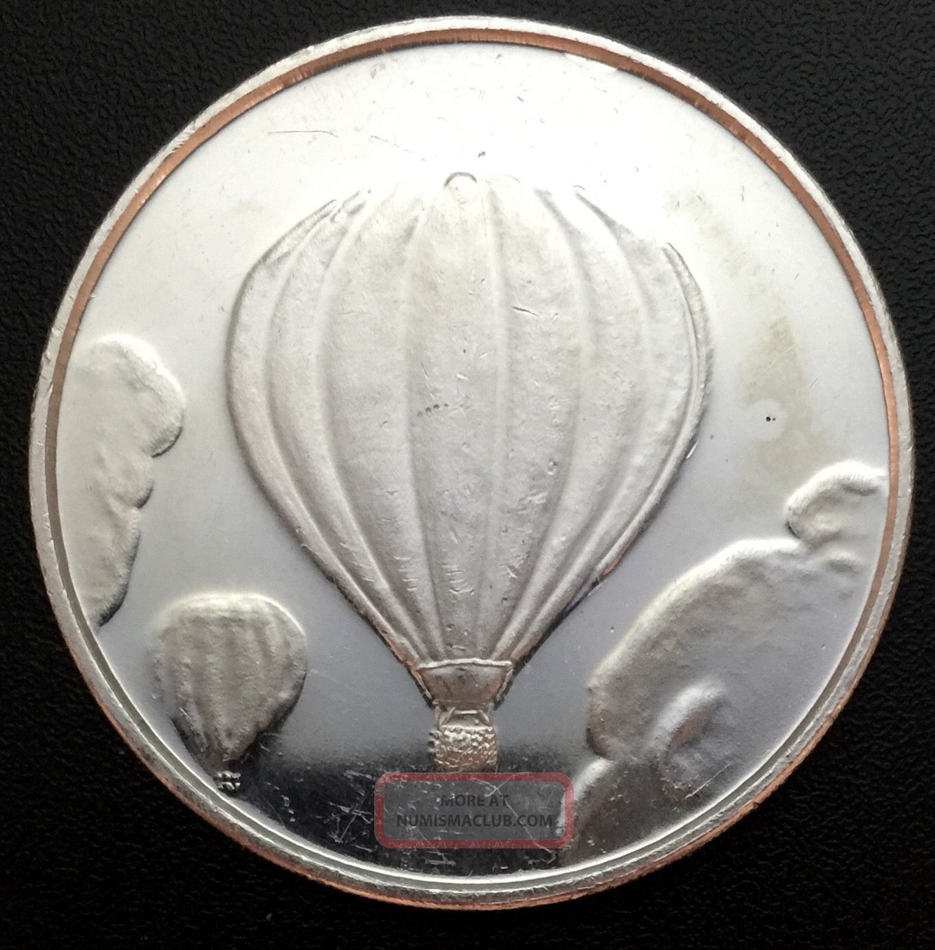 Hot Air Balloon 1 Troy Oz.  999 Fine Silver Coin (rdig1) Silver photo