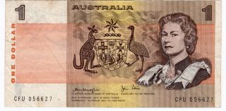 1982 $1 One Dollar Australia Johnston Stone Note Circulated photo
