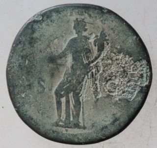 L6 Trajan Ancient Roman Bronze Sestertius 36mm 21g Rs Sallus photo