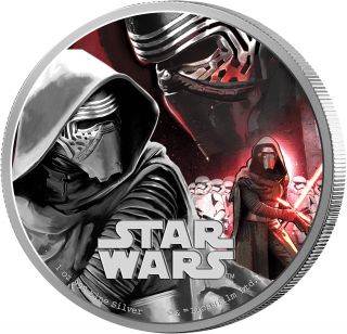 2016 $2 Star Wars: The Force Awakens - Kylo Ren - 1 Oz Silver Proof Coin - Nz photo