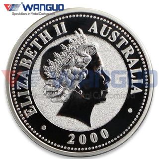 2000 - P Australian Perth Wildlife Animal Coin 1 Troy Oz.  999 Silver Kookab photo