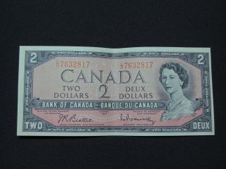 1954 $2 Dollar Bank Note Canada L/u7632817 Beattie - Rasminsky Mod Port Unc photo