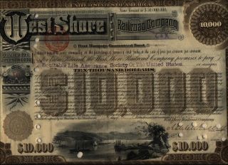 1880 ' S West Shore Railroad Company Bond Stock Certificate Chauncey Depew photo
