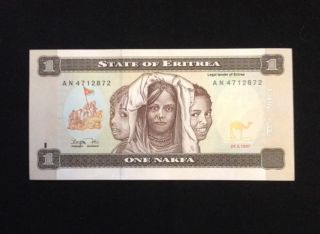 Eritrea Unc 1 Nafka 1997 Banknote World Currency Paper Money photo