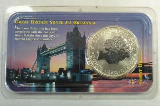 1999 Great Britain 1 Oz Silver £2 Britannia In Littleton Package photo