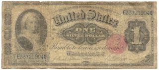 Martha Washington 1891 $1 Silver Certificate Banknote,  Well Horse Blanket photo