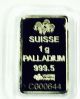 1 Gram Pamp Suisse Palladium Bar.  9995 Fine (in Assay) Bullion photo 2