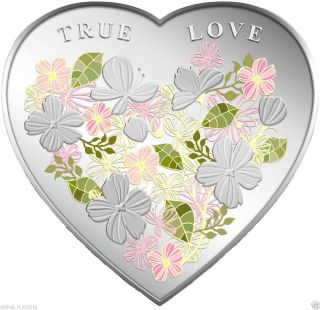 Tokelau - 2012 - True Love - Heart Shape - Colour - Silver photo