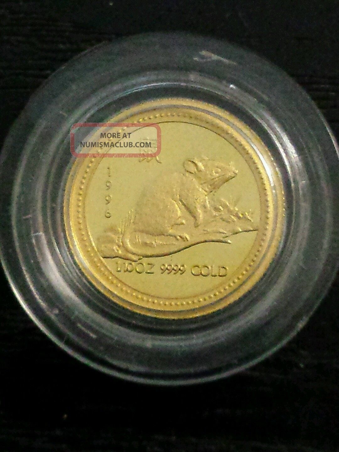 1996 Lunar Year Of The Mouse / Rat Proof Gold 1/10oz Coin Perthmint Rare
