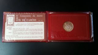 1980 Portugal 1000 Escudos Uncirculated Silver Coin photo