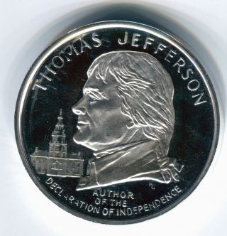 Statue Of Liberty Centennial Thomas Jefferson Sterling Silver Round Medal photo
