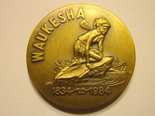 Vtg 1984 White Rock Water Waukesha State Bank 150 Year Commemorative Coin photo