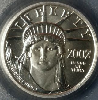 2002 $25 Statue Of Liberty 1/4 Oz Platinum Eagle Pcgs Ms69 photo