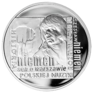 2009 Poland 10 Zl Silver Coin Czeslaw Niemen - Uncirculated photo