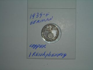 Germany - 3rd Reich - German 1939 - G - 1 Reichspfennig - Ww 2 Coin - Copper photo