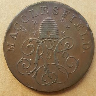 1789 Great Britain Cheshire Macclesfield Half Penny Conder Token D&h 13 photo