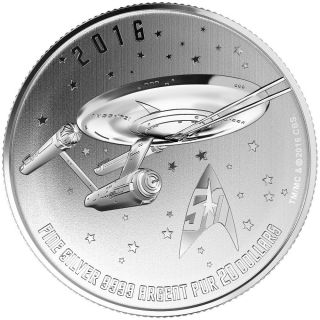 2016 $20 Fine Silver Coin Star Trek: Enterprise photo