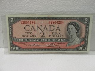 Test Note S/r 2804284 Two Dollar Bc - 38dt 1954 Lawson - Bouey Canadian Canada photo