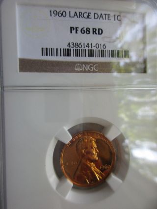 Lincoln Cent 1960 Large Date Ngc Proof 68 Red photo