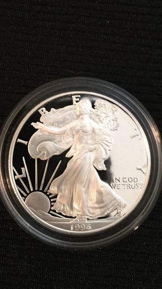 1996p American Eagle 1oz.  Silver Proof W/ Box,  Ogp,  Awesome Coin photo