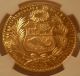 Peru 1960 Gold 100 Soles Ngc Ms - 64 Seated Liberty Coins: World photo 1