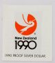 1990 Zealand 1 Dollar.  925 Silver Proof Coin Box Lv 11 Australia & Oceania photo 1