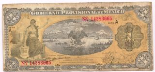 1914 Gobierno Provisional De Mexico One Peso Note photo
