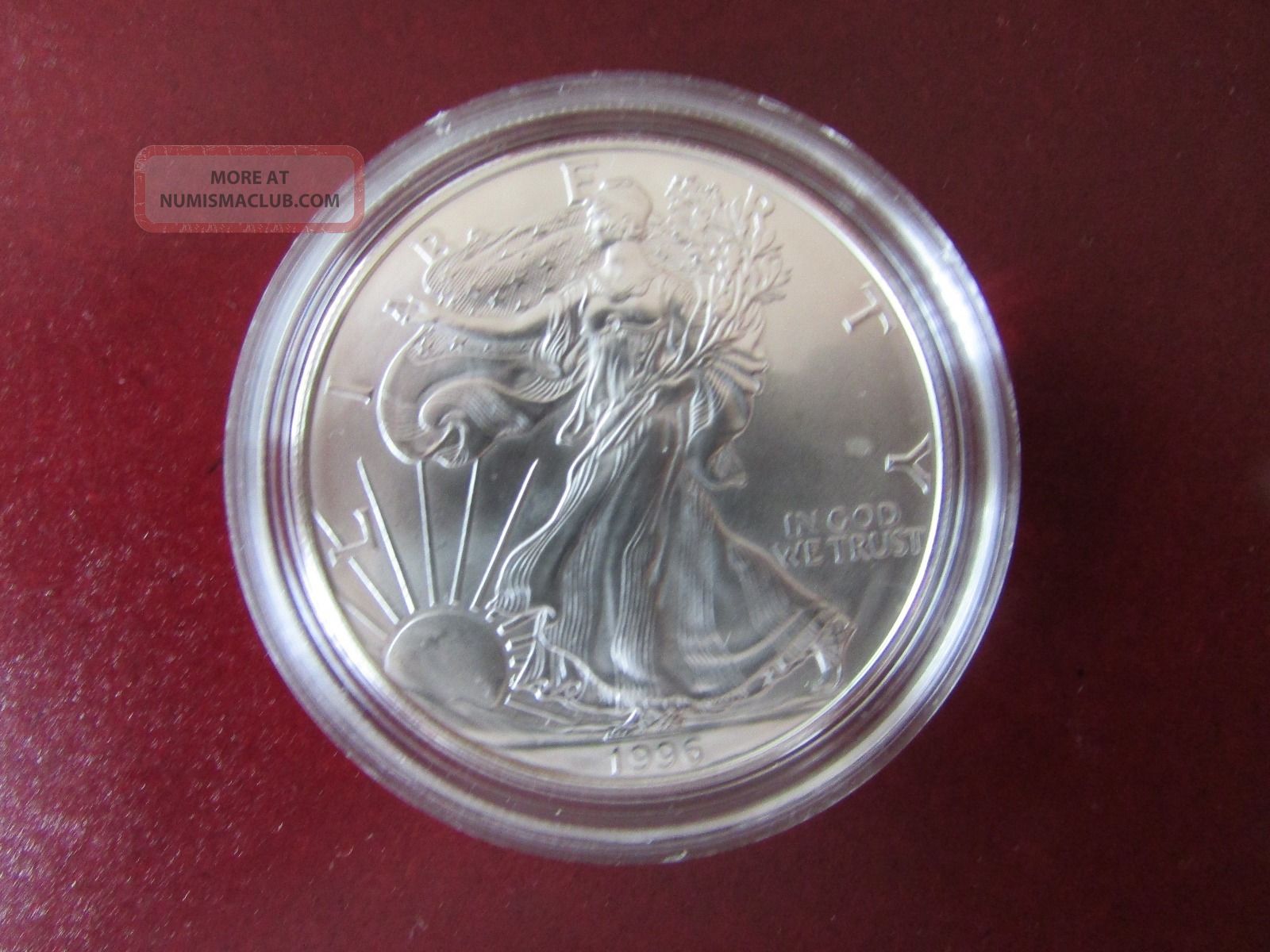 1996 American Silver Eagle,  Bullion Uncirculated.  Key Date Silver photo