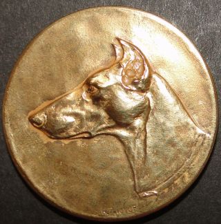 Dutch Bronze Dog Medal Dobermann Pinscher photo