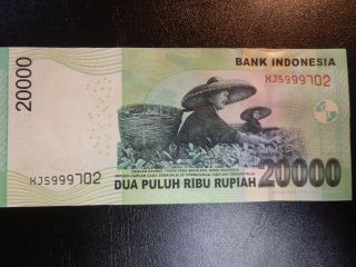 Indonesia 2013/2004y Replacement (xjs) 20000rupiah Unc photo