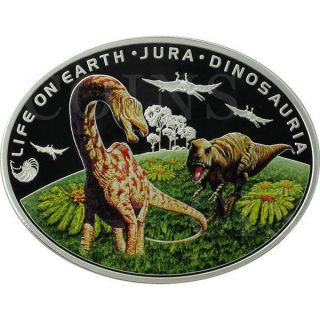 Niue 2013 1$ Jurassic Period - Life On The Ground Proof Silver Coin photo