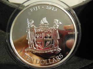 2013 Fiji $10.  00 Taku 5 Oz.  999 Fine Silver Turtle Coin photo