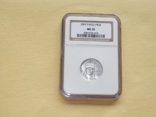 2007 American Eagle Platinum Coin 1/4 Oz.  Ms70 photo