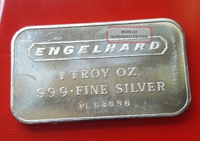 Engelhard Horizontal 1 Troy Oz.  999 Fine Silver Bullion Bar Ingot - 1oz 999 Bars & Rounds photo