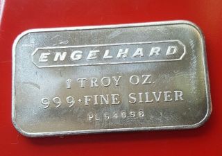 Engelhard Horizontal 1 Troy Oz.  999 Fine Silver Bullion Bar Ingot - 1oz 999 photo