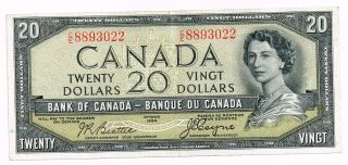1954 Canada 20 Dollars Devil ' S Face Note - P70a photo