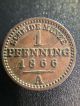 1866 A Prussia 1 Pfenning Coin - Germany Germany photo 1