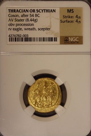 Thracian /? Scythian Coson,  After 54 Bc Av Stater,  Gold U.  S. photo