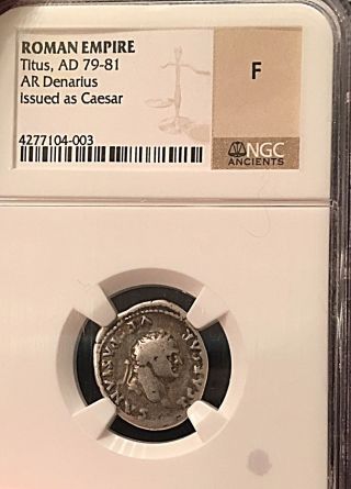 Titus Ancient Roman Silver Denarius Scarce Issue Ngc Certified Perfect Strike photo