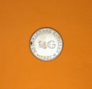 Netherlands Antilles 1967 Silver 1/4 Gulden photo