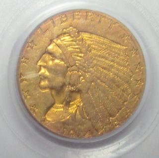 1914 D $2.  5 Indian Gold Piece Xf45 Pcgs Certified photo