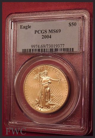 2004 American Gold Eagle Coin Liberty (1 Oz) $50 - Pcgs Ms69 Fine Gold photo
