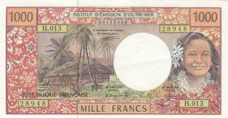 French Polinesia 1000 Francs Banknote photo
